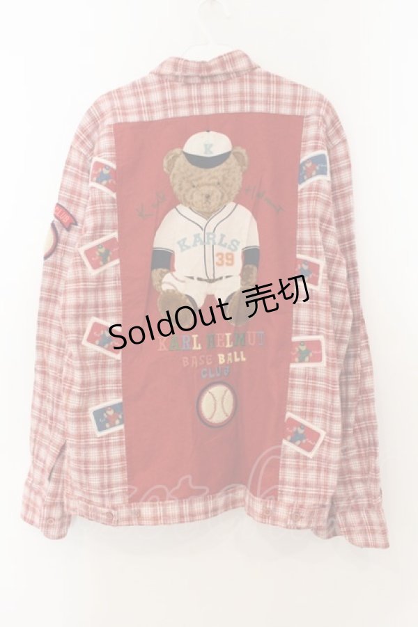 画像2: Karl Helmut / バックパッチチェックシャツ L アカ O-26-01-24-094-EL-BL-YM-OS (2)
