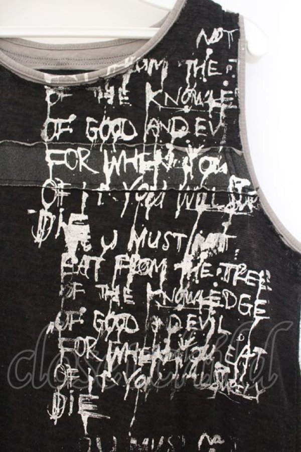 画像2: h.ANARCHY / レイヤードダメージタンク  ブラック×グレー O-26-01-24-014-HN-TO-IG-OS (2)