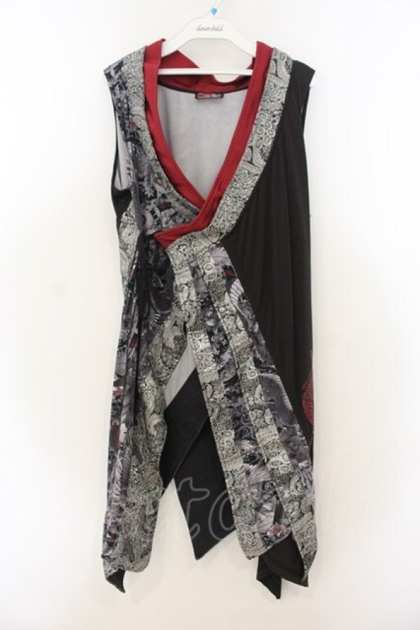 画像1: Qutie Frash / インナーチュニック  ブラック×シルバー×レッド O-26-01-24-016-QU-TO-IG-OS (1)