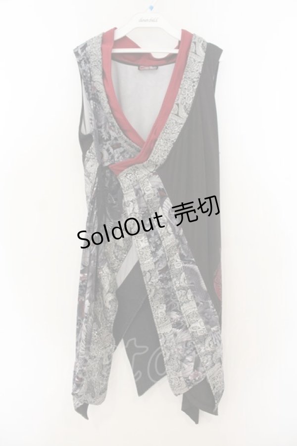 画像1: Qutie Frash / インナーチュニック  ブラック×シルバー×レッド O-26-01-24-016-QU-TO-IG-OS (1)