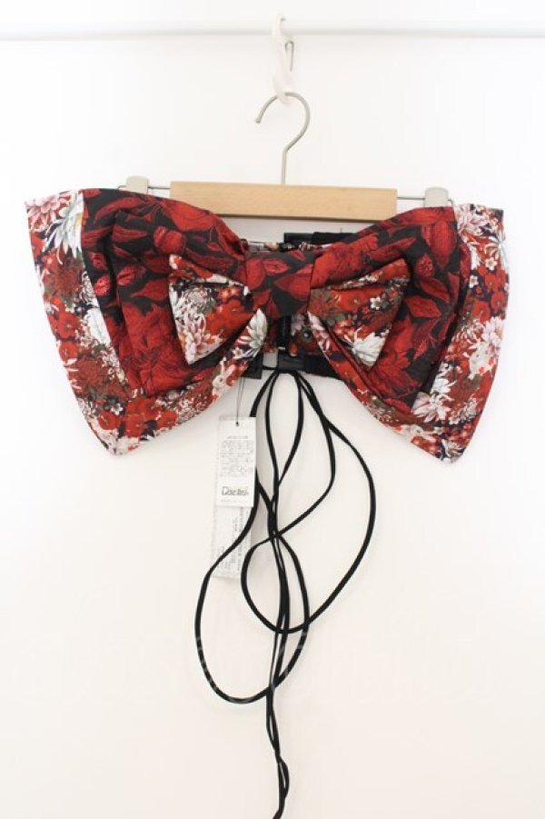 画像1: Qutie Frash / リボン帯コルセット  レッド×ブラック O-26-01-24-017-QU-TO-IG-OS (1)