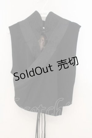 画像: Qutie Frash / 着物カシュクールインナー  ブラック O-26-01-24-018-QU-TO-OW-OS