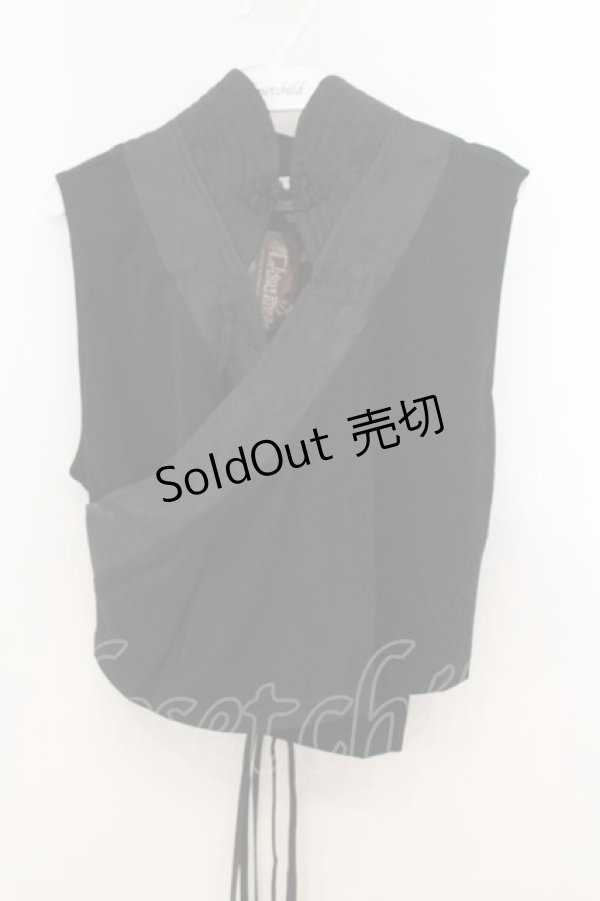 画像1: Qutie Frash / 着物カシュクールインナー  ブラック O-26-01-24-018-QU-TO-OW-OS (1)