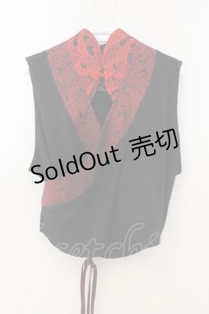 画像: Qutie Frash / 着物カシュクールインナー  ブラック O-26-01-24-019-QU-TO-OW-OS