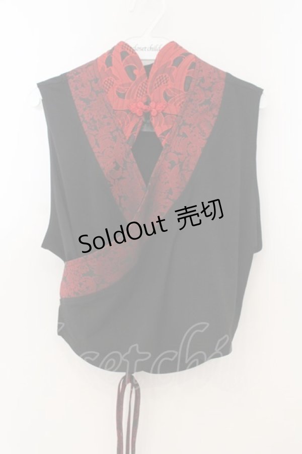 画像1: Qutie Frash / 着物カシュクールインナー  ブラック O-26-01-24-019-QU-TO-OW-OS (1)