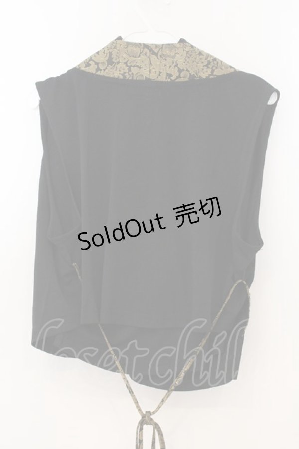 画像4: Qutie Frash / 着物カシュクールインナー  ブラック×ゴールド O-26-01-24-020-QU-TO-OW-OS (4)