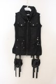 画像1: Qutie Frash / ポーチ付きミリタリーベスト  ブラック O-26-01-24-022-QU-TO-OW-OS (1)