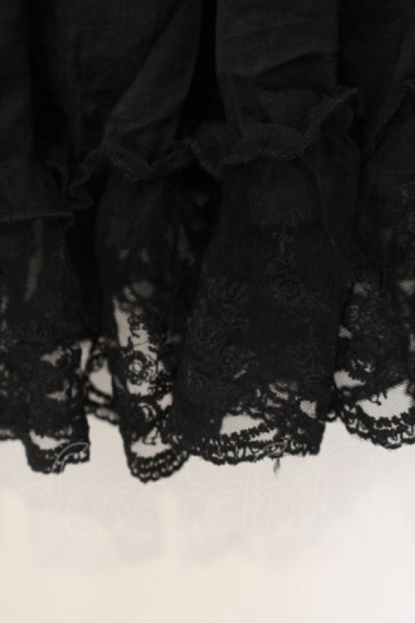 画像2: m petit by misako / サテンキリカエペチスカート LL クロ O-26-01-24-023-LO-SK-IG-OS (2)