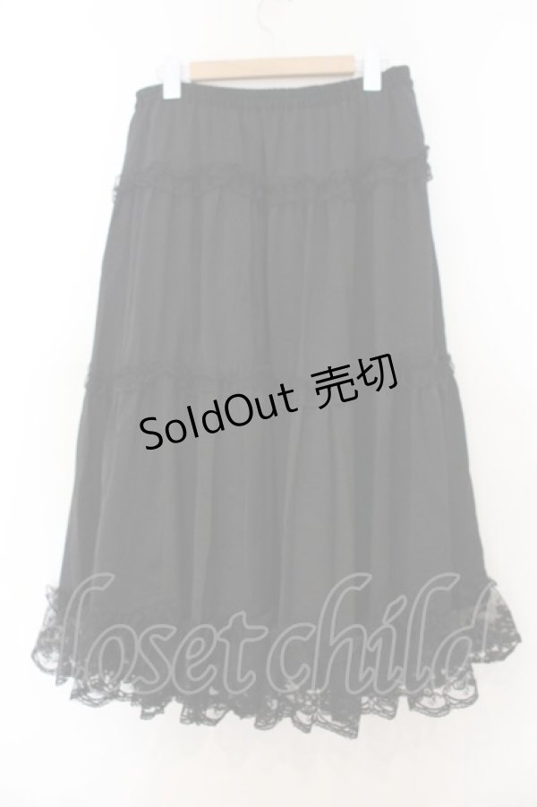 画像3: m petit by misako / サテンキリカエペチスカート LL クロ O-26-01-24-023-LO-SK-IG-ZT010 (3)