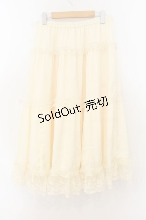 画像3: m petit by misako / サテンキリカエペチスカート LL 生成り O-26-01-24-024-LO-SK-IG-OS (3)