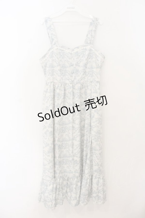 画像1: m petit by misako / MSKトワルドジュイジャンパースカート LL オフ×サックス O-26-01-24-025-LO-SK-IG-OS (1)