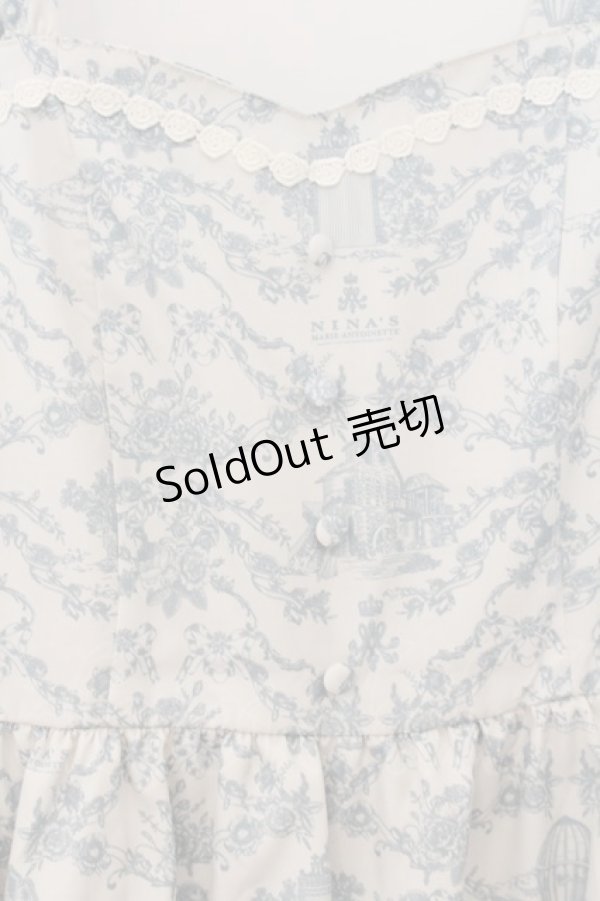 画像2: m petit by misako / MSKトワルドジュイジャンパースカート LL オフ×サックス O-26-01-24-025-LO-SK-IG-OS (2)