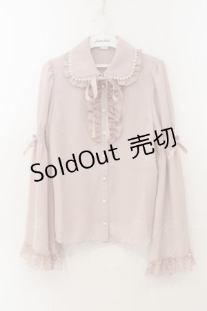 画像: Secret Honey / パール襟フリルレース長袖ブラウス 2 ピンク O-26-01-24-028-CA-BL-OW-OS