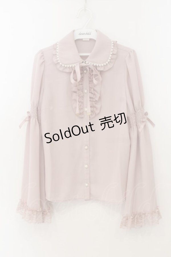 画像1: Secret Honey / パール襟フリルレース長袖ブラウス 2 ピンク O-26-01-24-028-CA-BL-OW-OS (1)