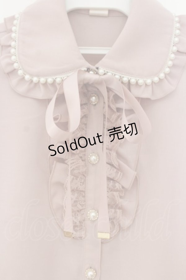 画像2: Secret Honey / パール襟フリルレース長袖ブラウス 2 ピンク O-26-01-24-028-CA-BL-OW-OS (2)