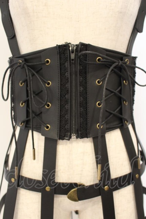 画像2: ATELIER PIERROT / Baroque Cage Corset Harness コルセットハーネス  ブラック O-26-01-26-023-EL-TO-YM-OS (2)