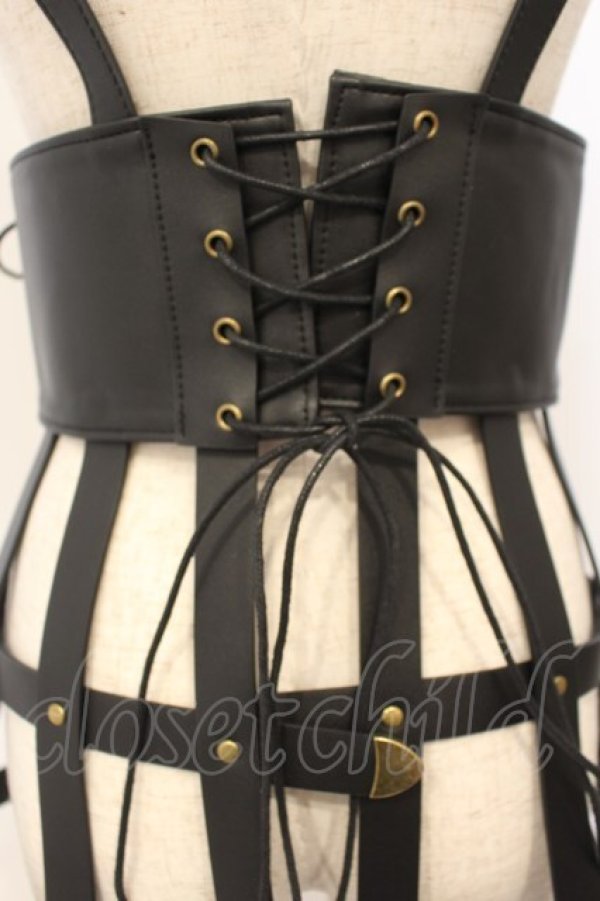 画像5: ATELIER PIERROT / Baroque Cage Corset Harness コルセットハーネス  ブラック O-26-01-26-023-EL-TO-YM-OS (5)