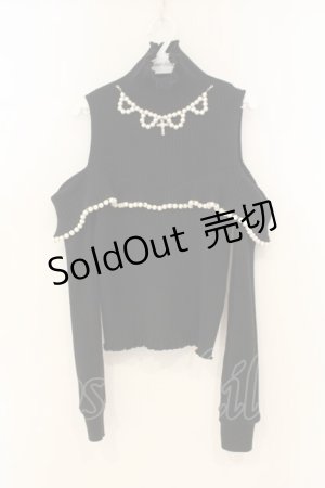 画像: Ank Rouge / パールオフショルニット  クロ O-26-01-26-024-CA-TO-IG-OS