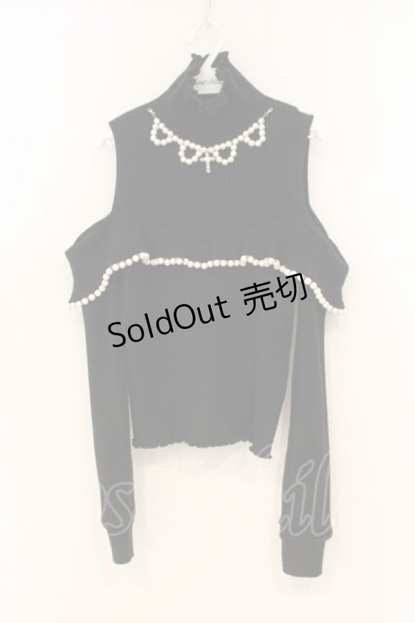 画像1: Ank Rouge / パールオフショルニット  クロ O-26-01-26-024-CA-TO-IG-OS (1)