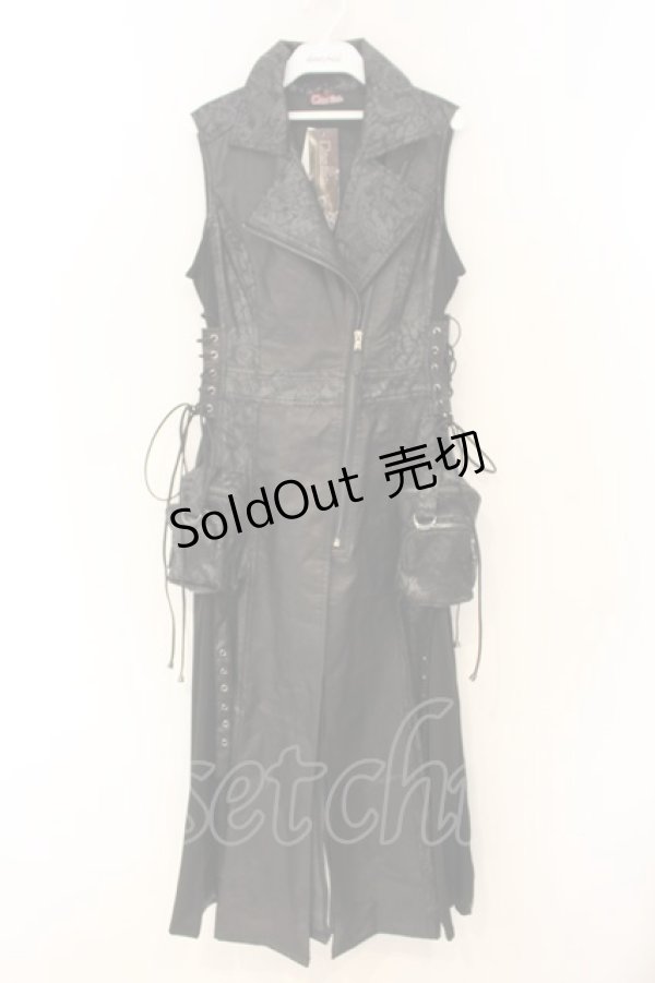 画像1: Qutie Frash / ライダースロングベスト F ブラック O-26-01-26-026-QU-TO-OW-OS (1)