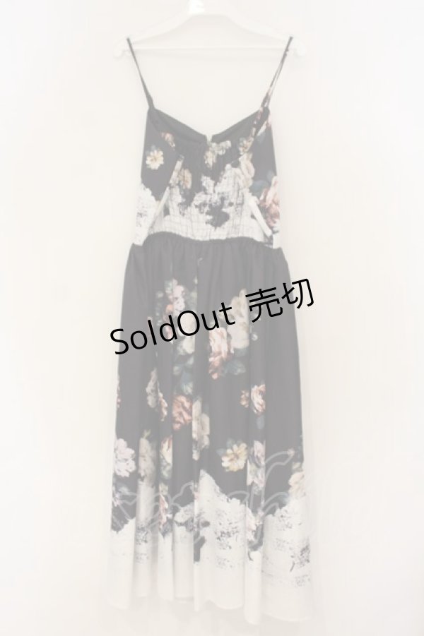 画像2: axes femme NOSTALGIE / アンティークブーケ柄ワンピース F クロ O-26-01-26-032-AX-OP-OW-OS (2)