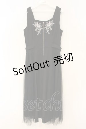 画像: axes femme / 刺繍入サイドチュールジャンスカ M クロ O-26-01-26-036-AX-OP-OW-OS