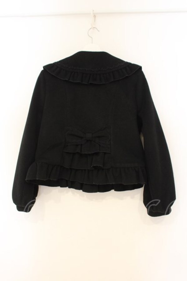 画像3: axes femme kawaii / バックフリルショートコート M クロ O-26-01-26-037-AX-CO-OW-OS (3)