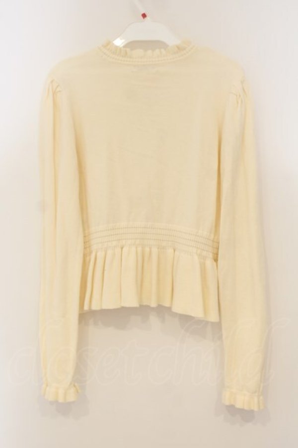 画像3: axes femme / カメオ付ペプラムニット F キナリ O-26-01-26-041-AX-TO-OW-OS (3)