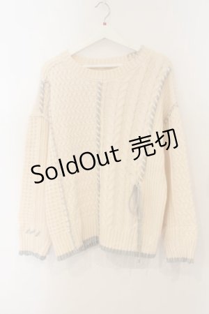 画像: axes femme / バイカラーステッチニットプルオーバー F キナリ O-26-01-26-043-AX-TO-OW-OS