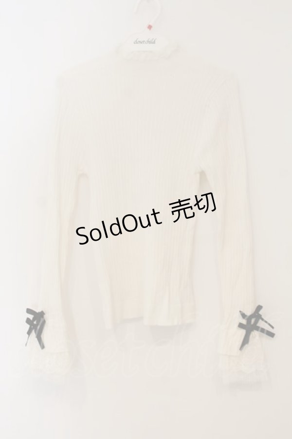 画像1: axes femme / 袖レースデザインラメニット F シロ O-26-01-26-045-AX-TO-OW-OS (1)