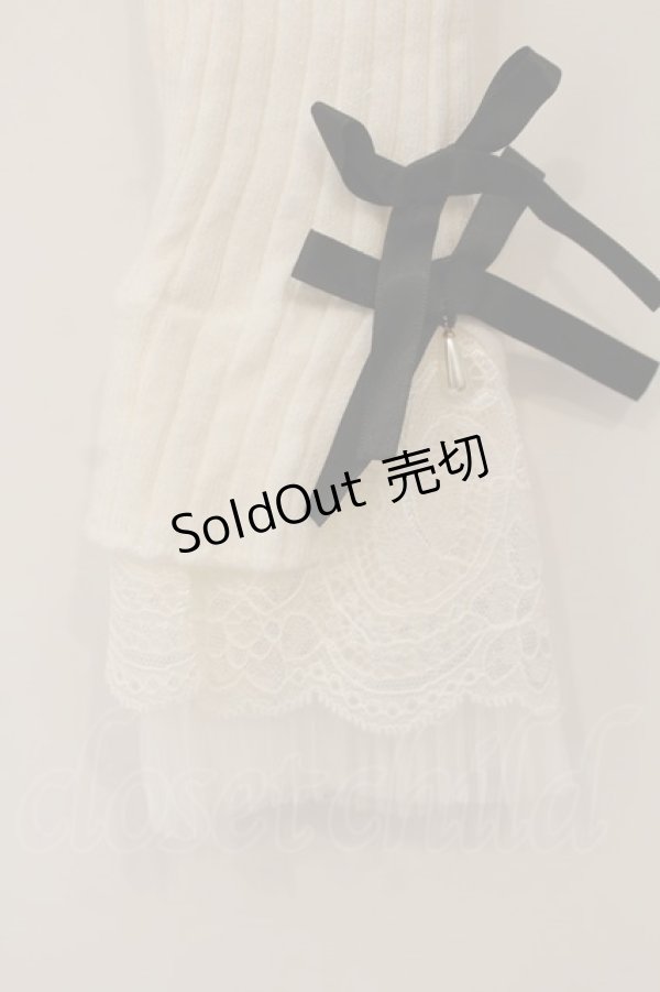 画像2: axes femme / 袖レースデザインラメニット F シロ O-26-01-26-045-AX-TO-OW-OS (2)