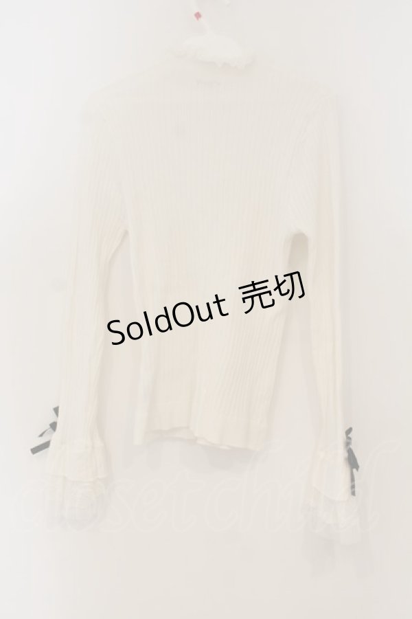 画像3: axes femme / 袖レースデザインラメニット F シロ O-26-01-26-045-AX-TO-OW-OS (3)