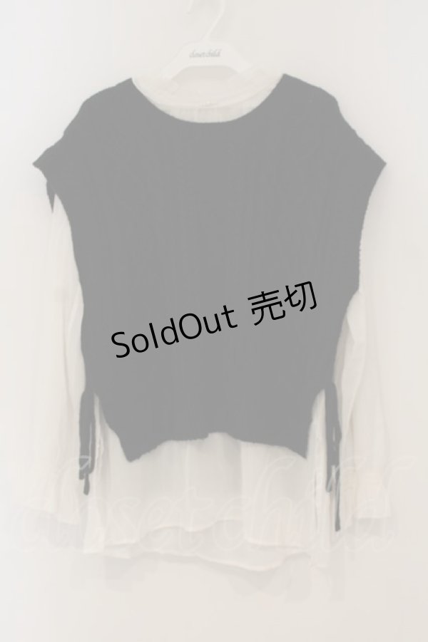 画像1: axes femme / ニットベストアンサンブル M シロ×クロ O-26-01-26-047-AX-TO-OW-OS (1)