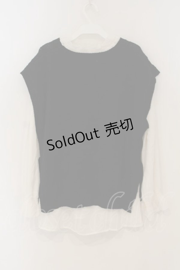 画像3: axes femme / ニットベストアンサンブル M シロ×クロ O-26-01-26-047-AX-TO-OW-OS (3)