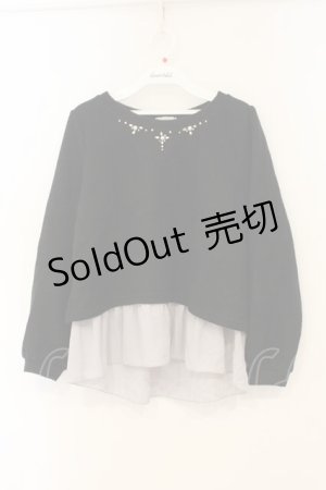 画像: axes femme / レイヤード風ニット F クロ×グレー O-26-01-26-052-AX-TO-OW-OS