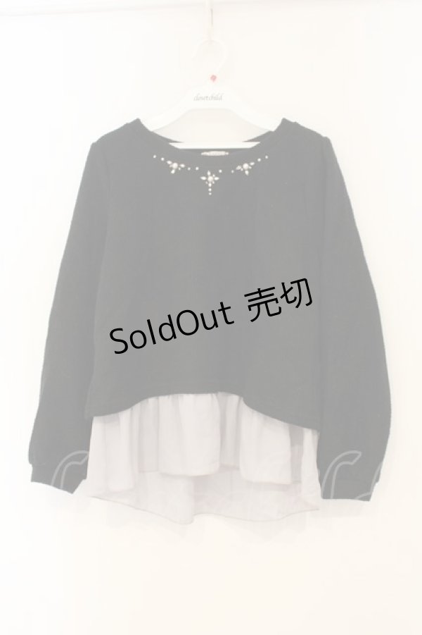 画像1: axes femme / レイヤード風ニット F クロ×グレー O-26-01-26-052-AX-TO-OW-OS (1)