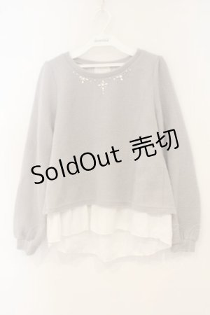 画像: axes femme / レイヤード風ニット F グレー O-26-01-26-053-AX-TO-OW-ZT601