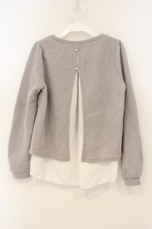 画像2: axes femme / レイヤード風ニット F グレー O-26-01-26-053-AX-TO-OW-OS (2)