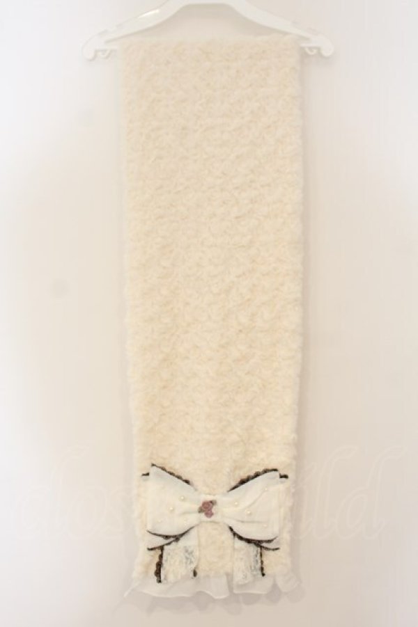 画像3: axes femme / プチローズシフォンリボンマフラー  アイボリー O-26-01-26-059-AX-ZA-OW-OS (3)