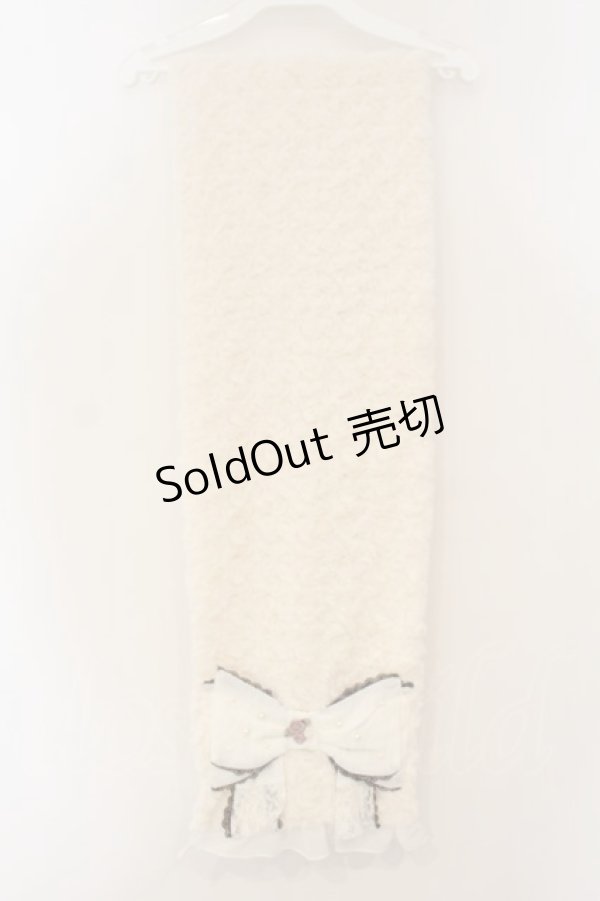 画像3: axes femme / プチローズシフォンリボンマフラー  アイボリー O-26-01-26-059-AX-ZA-OW-OS (3)