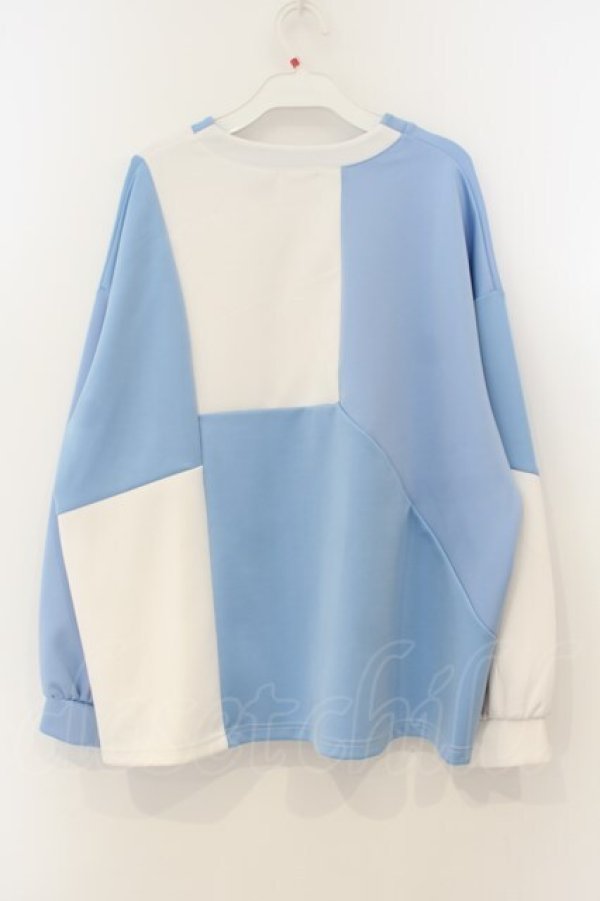 画像2: Pal elfy / パッチワークユニフォーム  サックス×シロ O-26-01-26-063-0-TO-IG-OS (2)