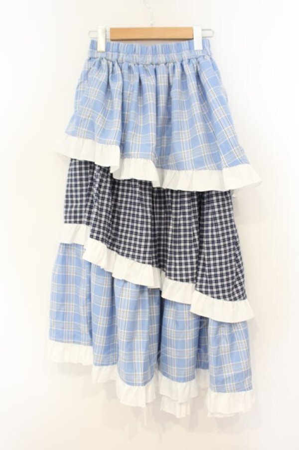 画像3: Whinny / ごきげんドレッシングスカート  ブルー×サックス O-26-01-26-068-PU-SK-IG-OS (3)