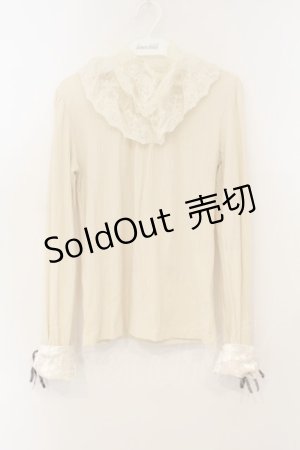 画像: axes femme / 襟付ベロアカフスプルオーバー M アイボリー O-26-01-26-073-AX-TO-IG-OS