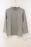 画像1: axes femme / チュールレース袖カットプルオーバー M グレー O-26-01-26-077-AX-TO-IG-OS (1)