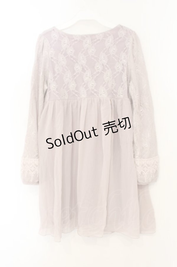 画像2: axes femme / レース重ねカットチュニック M パープル O-26-01-26-078-AX-TO-IG-ZT0130R (2)