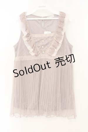 画像: axes femme / チュールフリルアウタータンク M ピンク O-26-01-26-080-AX-TO-IG-OS