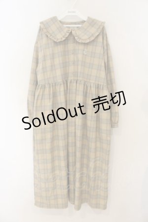 画像: merry jenny / bear刺繍チェックワンピース F ベージュ O-26-01-26-091-LO-OP-OW-OS