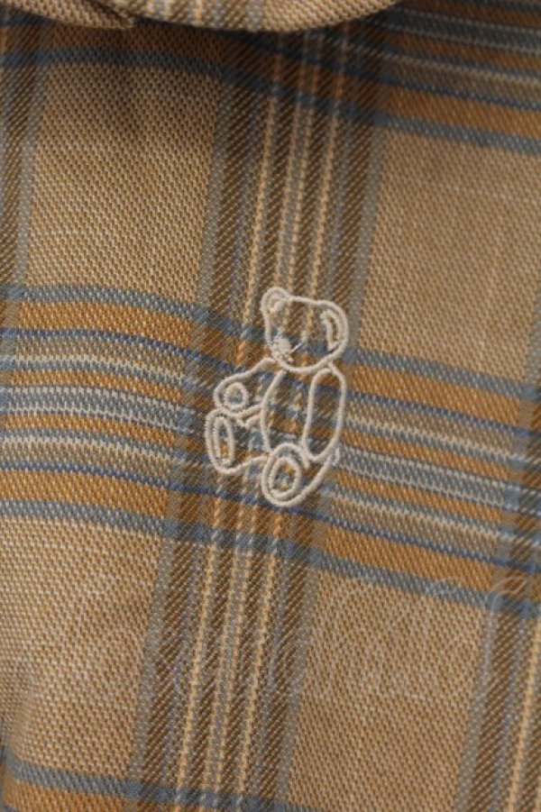 画像2: merry jenny / bear刺繍チェックワンピース F ベージュ O-26-01-26-091-LO-OP-OW-OS (2)