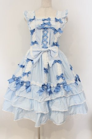 画像: BABY,THE STARS SHINE BRIGHT / Ribbon ribbon blooms ジャンパースカート  サックス O-26-01-26-012-BA-OP-OW-OS