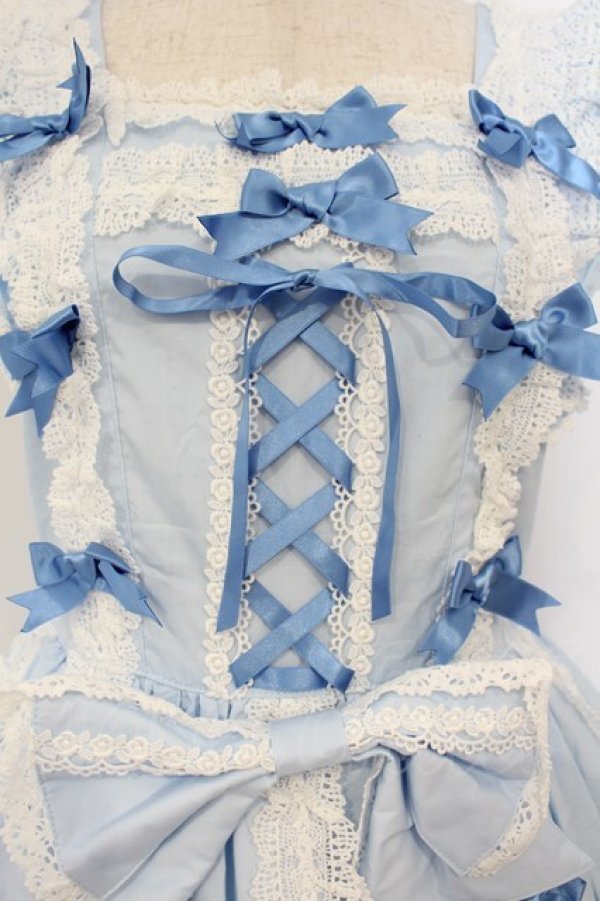 画像2: BABY,THE STARS SHINE BRIGHT / Ribbon ribbon blooms ジャンパースカート  サックス O-26-01-26-012-BA-OP-OW-OS (2)